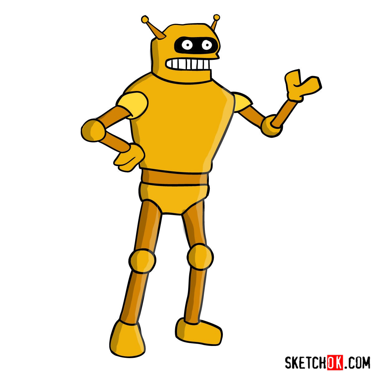 How to draw Calculon from Futurama - coloring